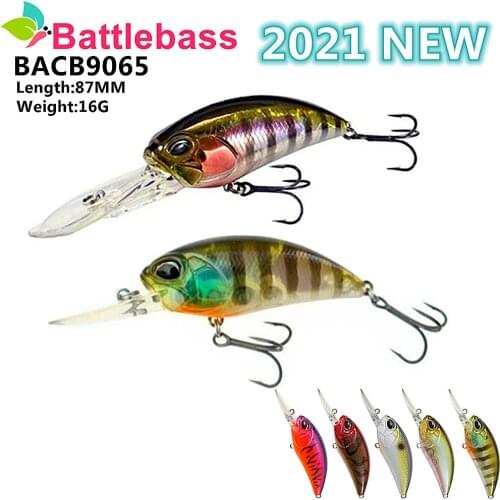 BATTLEBASS 87mm 16g Crankbait Deep Diver Floating Hardbaits Fishingg Lures Diving Depth 4m Crank Wobblers Anglers Lure