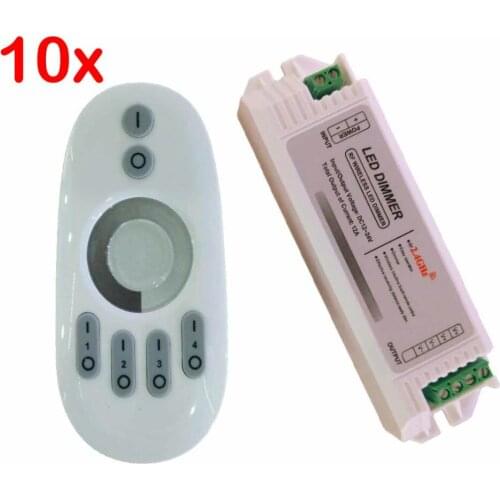 FREE DHL 10sets/lot DC12V/24V 12A 4-zone 2.4G RF LED Dimmer Touch Screen for single color LED Strip