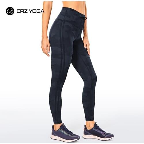CRZ YOGA Naked Feeling Womens High Waisted Yoga Tight Pants 7/8 Drawstring Workout Leggings - 25 Inches