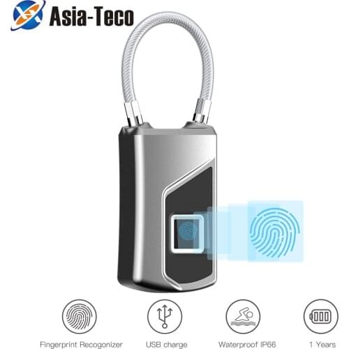 Fingerprint Bluetooth Password Padlock Luggage Backpack Password Fingerprint Lock Hanging Lock Gym Door