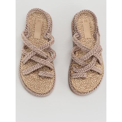 Jilberto Imogen Gold High Base Rope Thong Sandals 'Turkish' Quality 2021 Fashion Design Season Comfort Fast Shippin