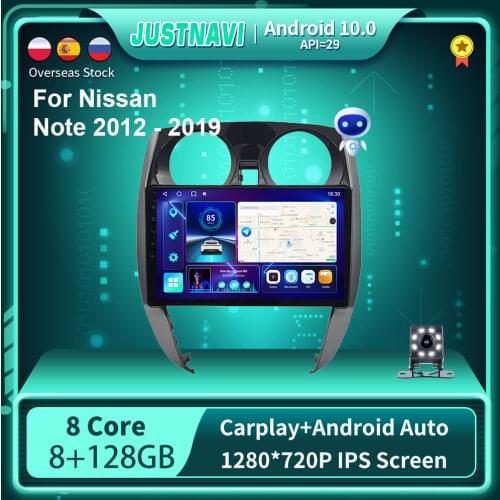 JUSTNAVI Autoradio For Nissan Note 2012-2019 Multimedia Video Player Android 10.0 V Navigation GPS Stereo BT Carplay IPS Screen