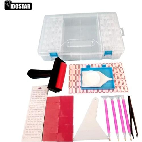 64 grids Rhinestone Storage Container Diamond Painting Accessories Storage Box DIY Beads For Jewelry Making Nail Jewelry Storage