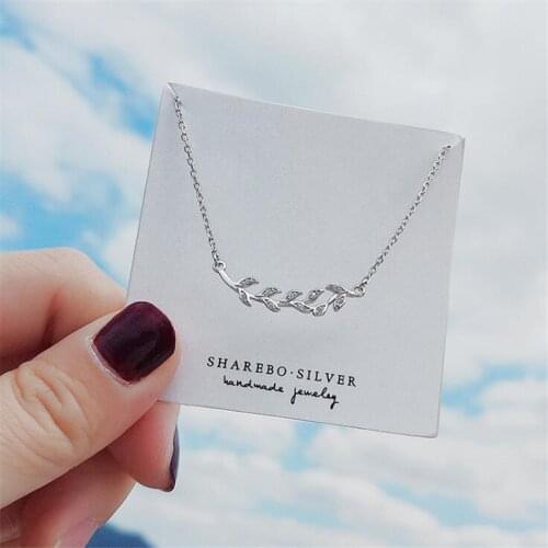 Korean Fashion Zircon Leaves Branches Clavicle Chain Elegant Necklace Jewelry 925 Sterling Silver Mujer Colar Gift Female SN209