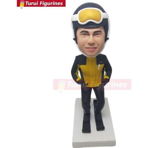 Ski Personalized Gift Custom Ski Bobble Head Ski Birthday Cake Topper Husband Ski Gift Boyfriend Birthday Gift Father Christmas