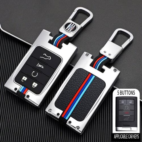 Metal Car Remote Key Case Cover Shell Fob For Chevrolet C7 Corvette for Cadillac CTS ATS 28T CTS-V XTS DTS Protector Accessories