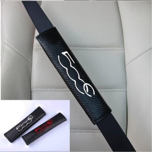 2pcs PU Fashion Car Seat belt shoulder Pads Car Seat Belt Cover for Fiat 500C