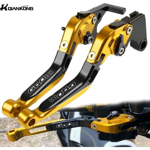 Motorcycle Accessories Brake Handle Adjustable Brake Clutch Levers for Honda GROM 2013 2014 2015 2016 2017 2018 2019 GROM LOGO