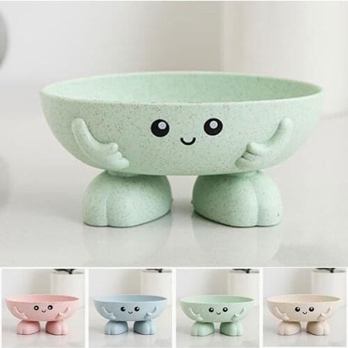 Cartoon Shape Soap Dish Non-slip Soap Box Soap Holder Eco-friendly Bathroom Supplies Wheat Straw