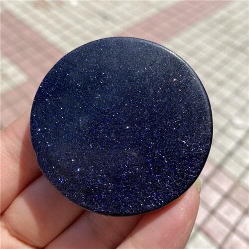 Natural Blue Sandstone Round Shape Crystal Quartz For Home Decoration DIY Gift Reiki 1PCS