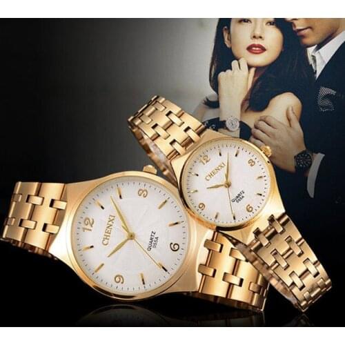 2018 New Fashion CHENXI Branded Women Men Quartz Watch Dress Wristwatches Fashion Casual Couple gold Watches For Lover