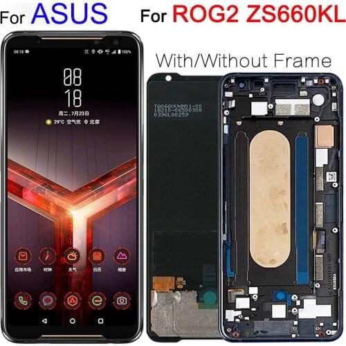 New 6.59" For ASUS ROG Phone 2 Phone2 PhoneⅡ ZS660KL AMOLED LCD Display Screen+Touch Panel Digitizer Assembly Repairs