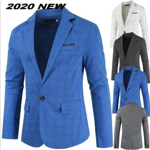 New Arrival Brand Jacket Mens Plaid Suit Jacket Men Blazer Fashion Slim Male Casual Blazers Men Size M-5XL