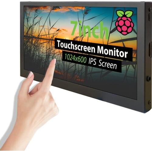 NEW 7'' IPS Portable Monitor 1024X600 Dual Speakers, Capacitive Touchscreen, for Raspberry Pi Windows Ubuntu Mac, Drive-Free