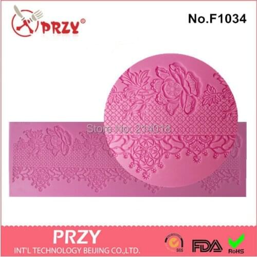 New Style Cake Decoration Silicone Fondant Lace Mold Mould Pastry Tools Lace Mould No.l104 PRZY Eco-friendly