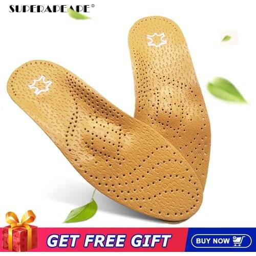 High Quality Leather Orthotics Insole For Flat Foot Arch Support 25mm Orthopedic Silicone Insoles For Men And Women walking pad
