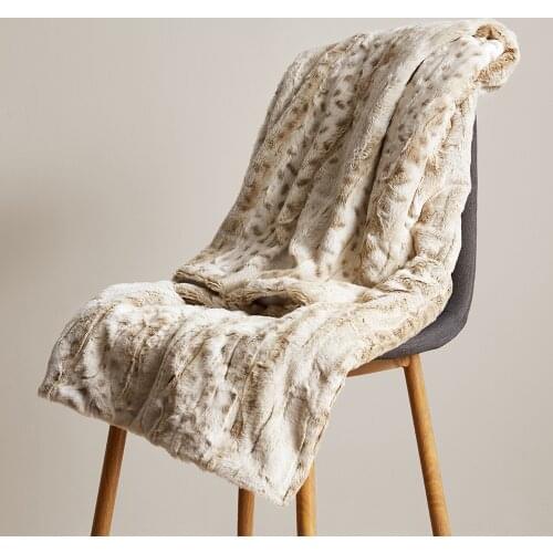 Leopard Print Throw Blanket Winter Sofa Thickened Soft Double Nap Blanket Warm Plush Knee Fluffy Blankets