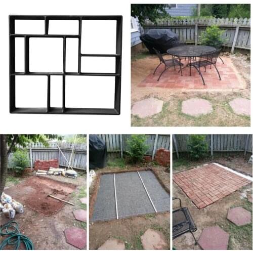 Driveway Stone Path Mold Maker Cement Bricks Mould Patio Garden Decoration DIY Pavement Paving Molds Concrete Stepping