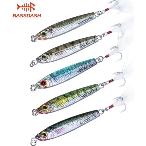 Bassdash GUNGNIR Jig Lures with VMC Hooks 20/30 Grams, for Saltwater Freshwater Fishing, Pack of 5