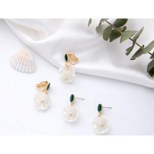 Simple Design New Arrival Cute Korean Drop Earring For Women 2 Style Acrylic Shell Earring Handmade Charming Date Gift Jewelry