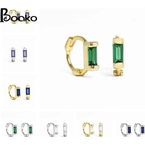 BOAKO Colored Zircon 925 Sterling Silver Earrings For Women Earrings Dangle Gold/Silver Jewelry Ear Piercing Fine 2021 Trend
