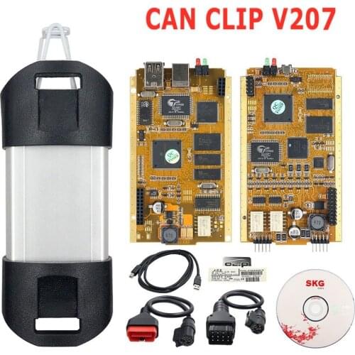 For Renault Can Clip V207 Full Chip CYPRESS AN2131QC AN2135SC Dialogys +Pin Extractor + Reprog OBD Scanner