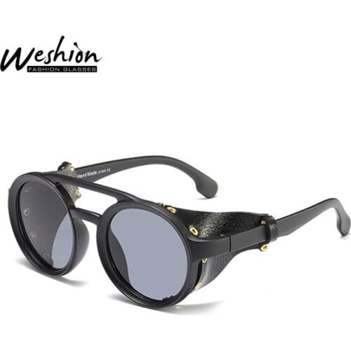 Steampunk Sunglasses Men Polarized Women 2019 Goggles Male Luxury Brand Desinger Round Sun Glasses UV400 Oculos Lunette Solei