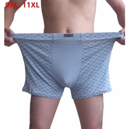 Plus Size 9XL Underwear Men Boxer Para Boxershorts 11XL Shorts Male Bamboo Fiber Loose Soft Large Oversized Modal Underpants Men