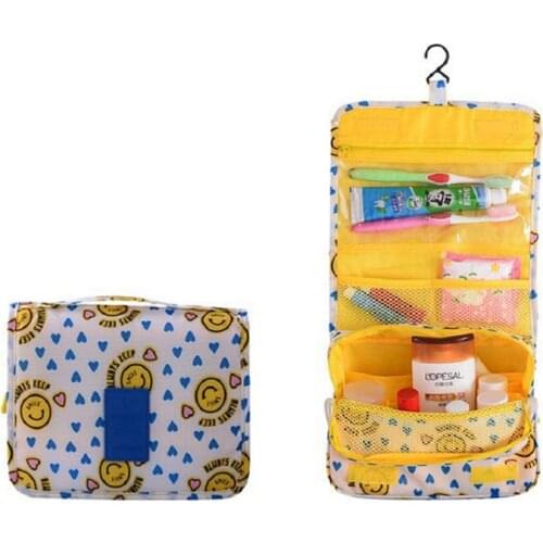 Hanging Portable Cosmetic Bag Case Jewelry Storage Bag Organizador Makeup Data Cable Bag Travel Toilet Printed Organiser