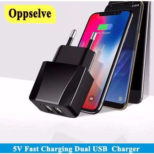Dual USB Charger 5V/2.4A Fast Charging Travel Wall Charger For iPhone 13 12 11 Samsung Xiaomi 11 EU Adapter Mobile Phone Charger