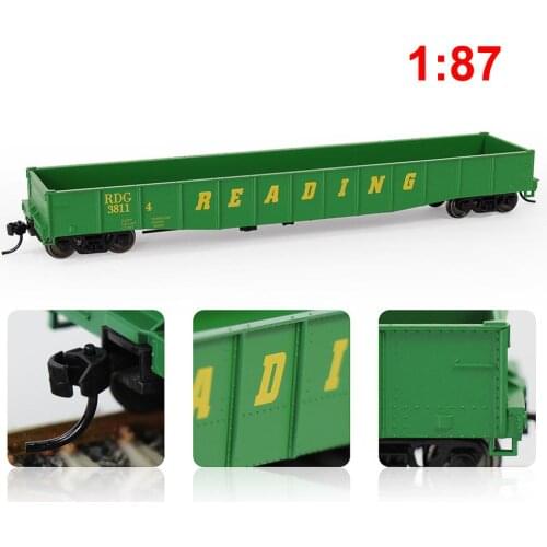 1pc/2pcs HO Scale 53ft Green Printed Open Gondola Car Shipping Container Railway Wagons Rolling Stock 1:87 Freight Car C8743PLv