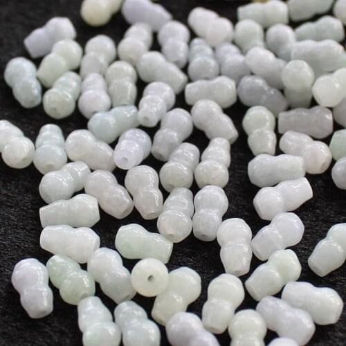 10PC Natural Emerald Jade Gourd Beads Jadeite Jewelry Fashion Charm Accessories DIY Hand-Carved Lucky Amulet Gifts Women