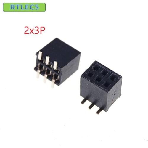100pcs 2x3 P 6 pin 1.27mm Pitch Pin Header Female dual row SMT straight Surface Mount PCB Rohs Lead free