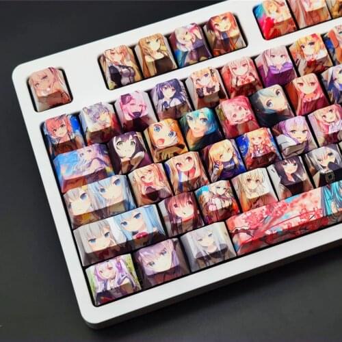 110-key Anime Keycap Girl PBT Sublimation OEM Highly Mechanical Keyboard Keycap Cherry Profile Dye Sub for 60 87 104 Xd64 Bm60