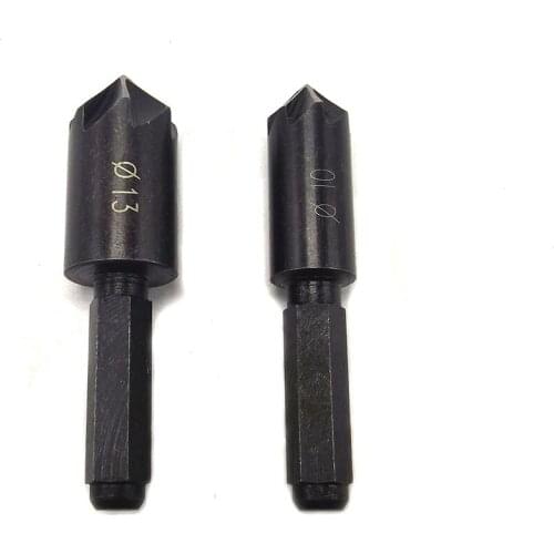 2pcs Seven Flute Chamfer Reamer Hex Shank Countersink Set Chamfering Bit Set Chamfering Cutter Hole Saw set madeira ferramenta