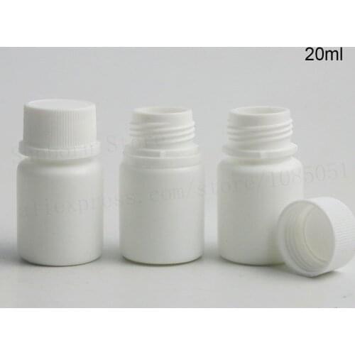 30pcs 20ML Medicine Grade HDPE Capsule Pill White Bottle Healthy Product Bottle For Medicine Capsule