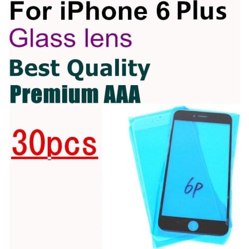 30pcs Top Premium A for iPhone 6 plus 5.5" Black/White Replacement LCD Front Touch Screen Glass Outer Lens OCA user quality