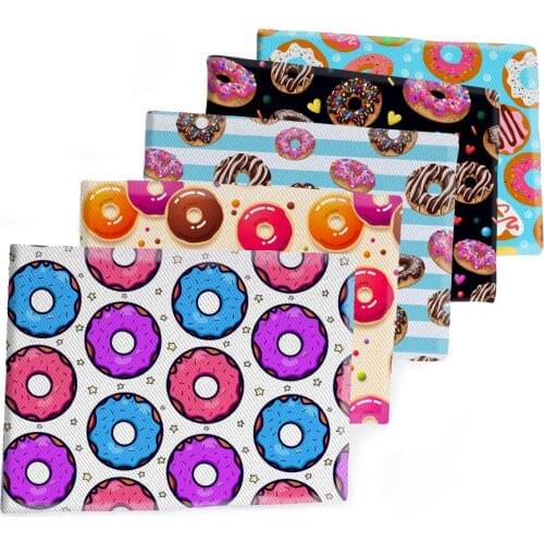 50*145CM Fabric Doughnut Cake Printed Polyester Cotton Twill Fabric Patchwor Printed