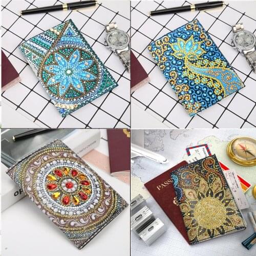 Diamond Passport Cover DIY Diamond Painting Special Shaped Leather Passport Protective Creative Handmade Craft Gifts 20X14cm