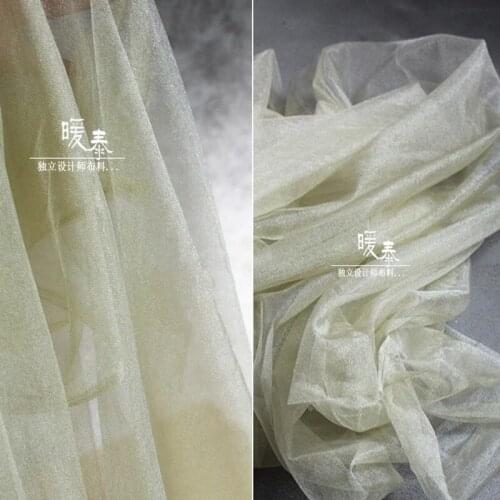 Lustre Mesh Tulle Fabric Greyish green DIY Patchwork Bridal Veil Sewing Scarf Fluffy Skirt Wedding Dress Designer Fabric