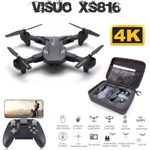 Visuo XS816 RC Drone 4K 720P Dual Camera WIFI FPV Drones Gesture Shooting Professional Selfie Drone VS XS809HW XS809S E58 SG106