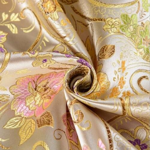 France imported silk satin jacquard tapestry satin 3D jacquard brocade fabric for dress cushion cover curtain patchwork