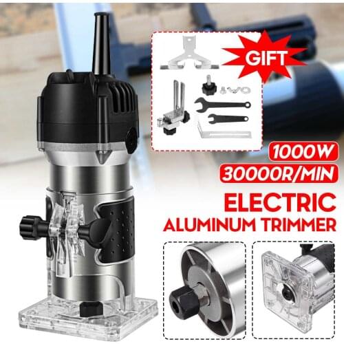 1000W 32000r Wood Router Tool Combo Kit Electric Woodworking Machines Power Carpentry Manual Trimmer Tools With Milling Cutter