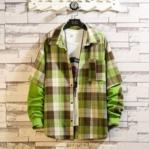 GlacialWhale Mens Sweatshirt Men New Vintage lattice Patchwork Coat Hip Hop Japanese Streetwear Harajuku Sweatshirts Hoodie Men