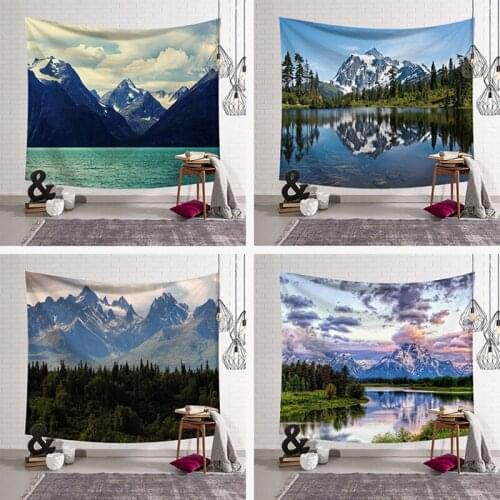 Tapestry Wall Art Bohemian Mandala Tapestry Wall Hanging Indian Hippie Tapestries Snow Mountain Lake Forest beach towel
