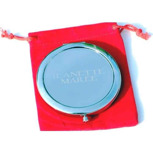 Personalized Compact MIRRORS Bridesmaid Gifts Free engraved Wedding gift With FREE VELVET POUCHES