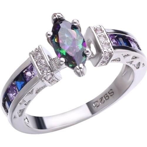 2021 new fashion trend Japan and South Korea creative colorful oval zircon ring couple bestie all-match gift wholesale
