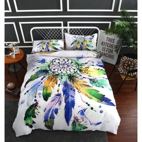 5D Dreamcatcher Bedding Set Feather Flower Bohemian Mandala Bedding Sets Duvet Cover Pillowcase Boho Doona bed linen set Queen
