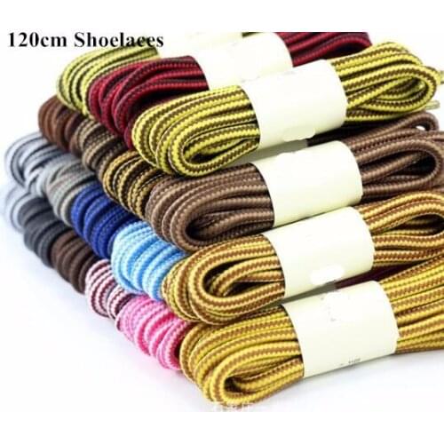 Hot Selling 120cm Round Shape Shoelace Nylon Shoe Lace Double Tone Color Adult Shoelaces Boot Shoelaces