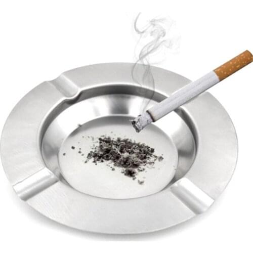 Fashion New Portable Home Metal Ashtray Round Ashtray Square Large Capacity Cigarette Ash Tray Push Down Smoking